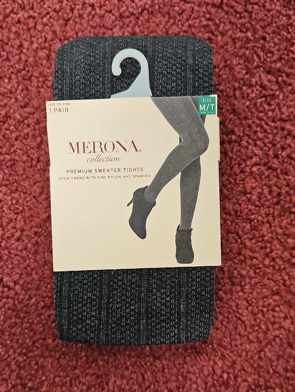 Merona Dark Charcoal Ribbed Sweater Tights